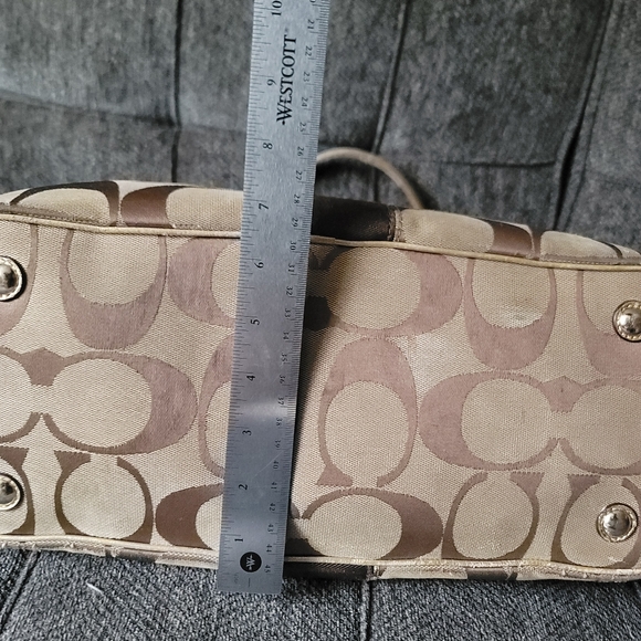 Coach Signature Stripe Framed Kisslock Carryall Y2K F13533 - Picture 9 of 14